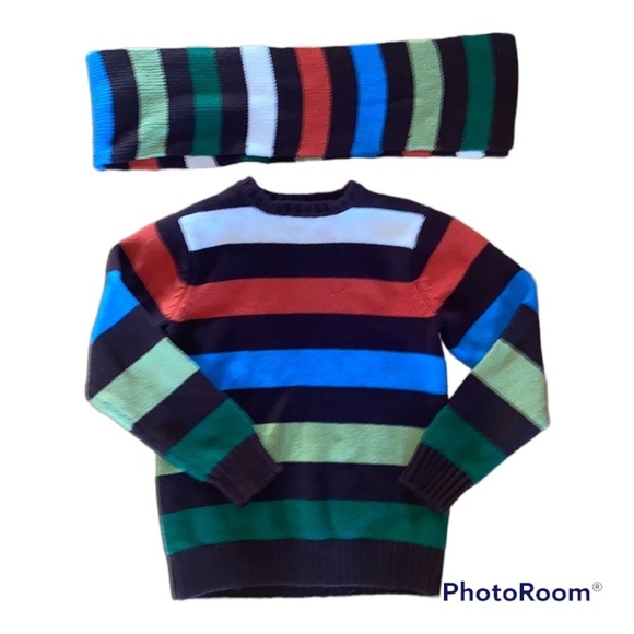 The Children's Place Other - The Children’s Place Striped Sweater and Scarf M 7/8